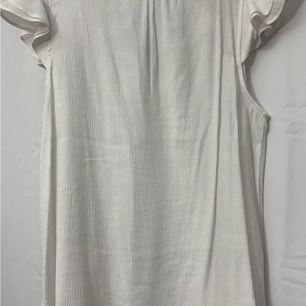 Elegant White Ruffle Sleeve Top